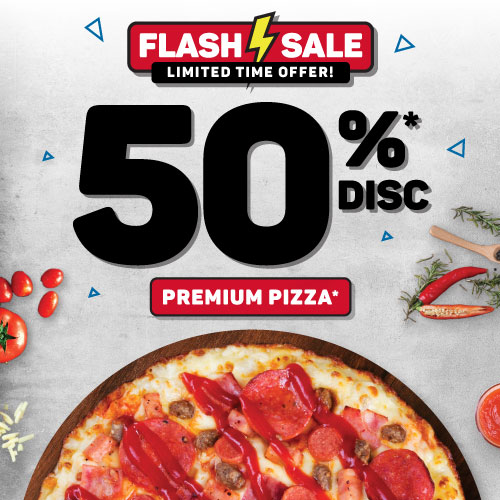 50% OFF PREMIUM PIZZA
