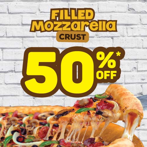 50% OFF SECOND PIZZA