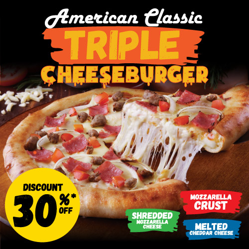 Diskon 30% TRIPLE CHEESE BURGER
