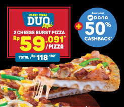 PAKET PIZZA DUO (CHEESE BURST)