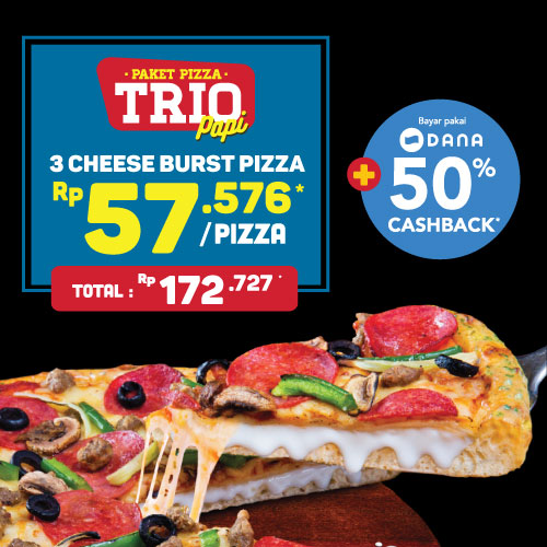 PAKET PIZZA TRIO - CHEESE BURST PIZZA