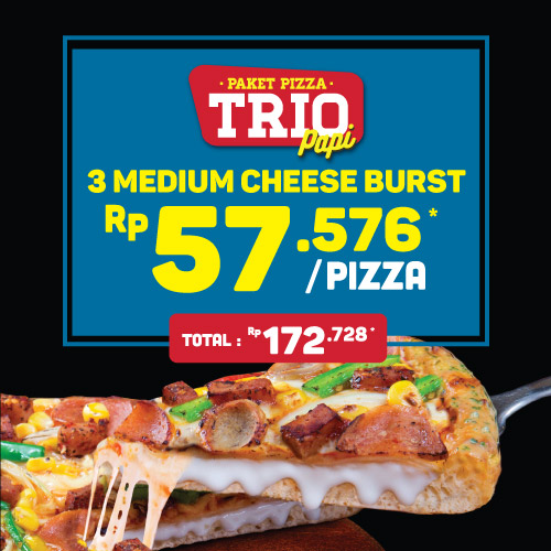PAKET PIZZA TRIO - CHEESE BURST PIZZA