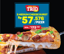 PAKET PIZZA TRIO - CHEESE BURST PIZZA